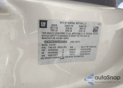 2014 GMC Yukon Slt из США, поврежденный, VIN 1GKS2CE09ER224954